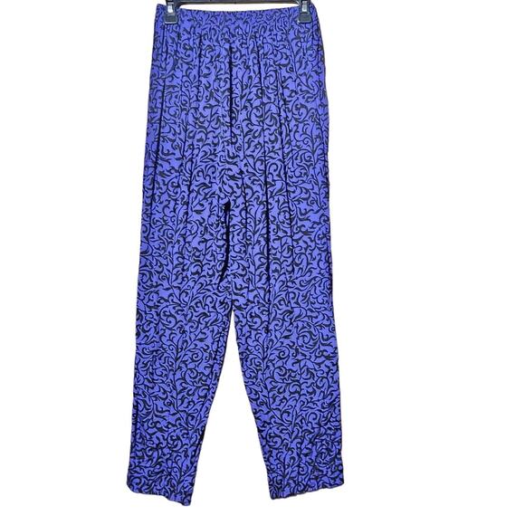 Vintage Blue and Black Abstract Pants Size Medium - Picture 1 of 4